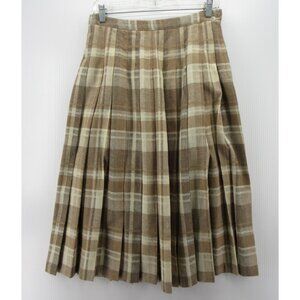 VINTAGE Pendleton Skirt 12 Petites Pleated Wool A-Line Plaid 70s 80s